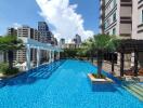 Rooftop pool with city views