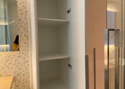 Empty bathroom storage cabinet