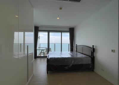 Modern bedroom with sea view