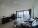 Spacious living room with ocean view