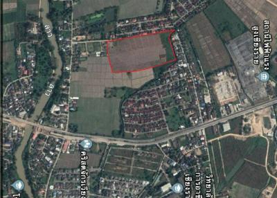 Land for sale near Central Chiang Rai, near HomePro and Chiang Rai Airport 31 rai 3 ngan 17 square wa ( 50,868 square meters