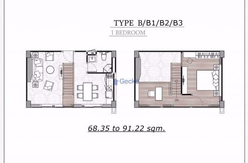 68 ตรม., 1 ห้องนอน, 2 ห้องน้ำ คอนโด ราคา ฿ 5,485,087