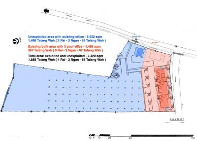 Excellent redevelopment land + 3 houses for sale at Saraphi