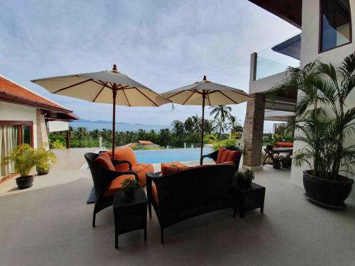 VAST AND SPACIOUS PANORAMIC SEA VIEW 4 BEDROOMS VILLA FOR SALE - BANG POR - KOH SAMUI