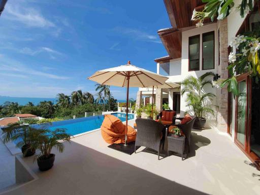 VAST AND SPACIOUS PANORAMIC SEA VIEW 4 BEDROOMS VILLA FOR SALE - BANG POR - KOH SAMUI