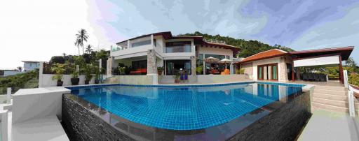 VAST AND SPACIOUS PANORAMIC SEA VIEW 4 BEDROOMS VILLA FOR SALE - BANG POR - KOH SAMUI