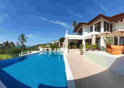 VAST AND SPACIOUS PANORAMIC SEA VIEW 4 BEDROOMS VILLA FOR SALE - BANG POR - KOH SAMUI