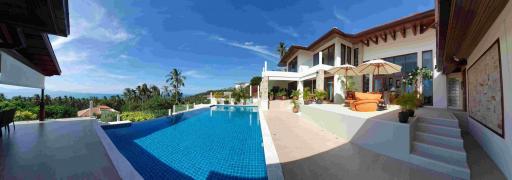 VAST AND SPACIOUS PANORAMIC SEA VIEW 4 BEDROOMS VILLA FOR SALE - BANG POR - KOH SAMUI