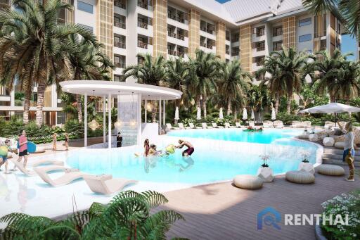 Own a luxury condo and get passive income 6% per year with Wyndham hotel jomtien