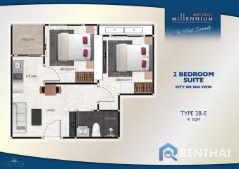 For sale condo 2 bedrooms at Arcadia Millennium Tower