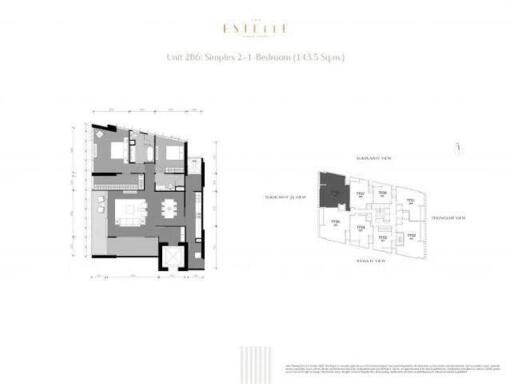 2 Bedrooms 2 Bathrooms Size 143.5sqm. The Estelle for Sale 43mTHB