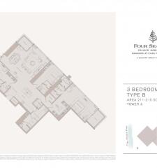 3 Bedrooms 4 Bathrooms Size 211.36sqm. Four Seasons Private Residences for Sale 71,228,320 THB