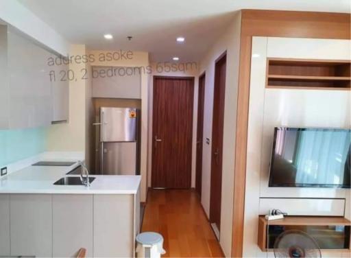 2 Bedrooms 2 Bathrooms Size 65sqm. The Address Asoke for Rent 35,000 THB for Sale 11mTHB