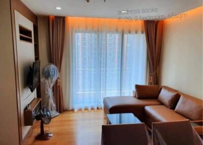 2 Bedrooms 2 Bathrooms Size 65sqm. The Address Asoke for Rent 35,000 THB for Sale 11mTHB