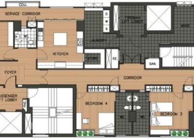 4 Bedrooms 4 Bathrooms Size 400sqm. PANBURI Condo for Rent 160,000 THB
