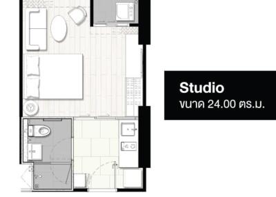 25 Sqm., Studio, 1 Bath Condo listed for ฿ 3,492,000.