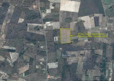 30 Rai of Fertile Land For Sale in Nong Han, Udon Thani, Thailand