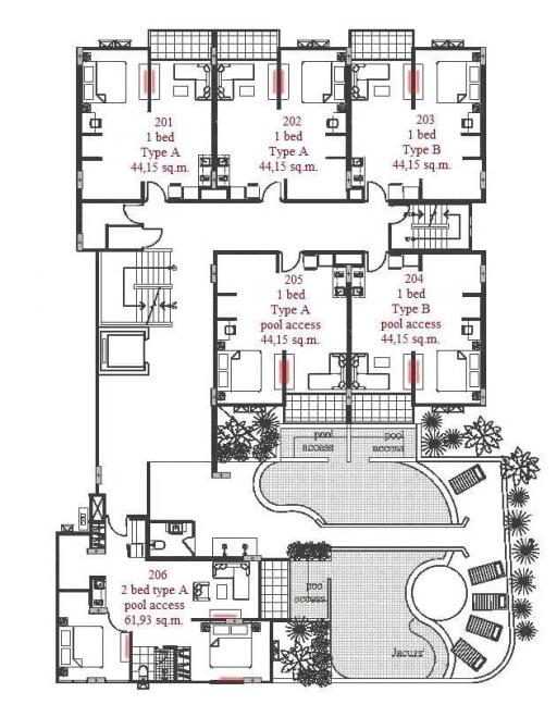 Incredible 1-bedroom apartments, with pool view in Calypso project, on Nai Harn beach