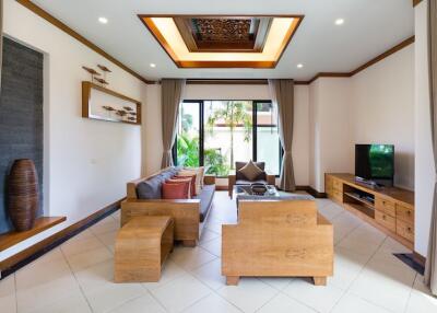 Fashionable, large 3-bedroom villa, with pool view in Baan Bua project, on Nai Harn beach