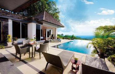 Comfortable, spacious 4-bedroom villa, with sea view in The Villas Overlooking Layan project, on Bangtao/Laguna beach