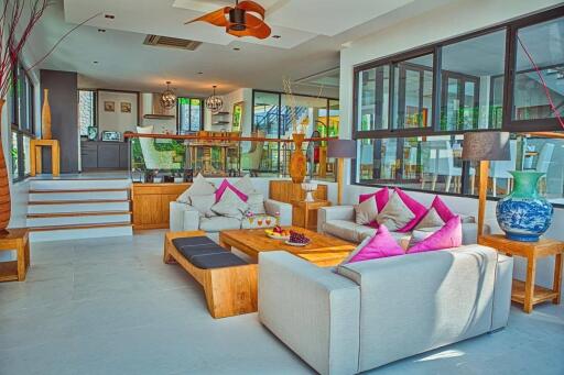 Stunning premium, large 6-bedroom villa, with sea view, on Surin Beach beach