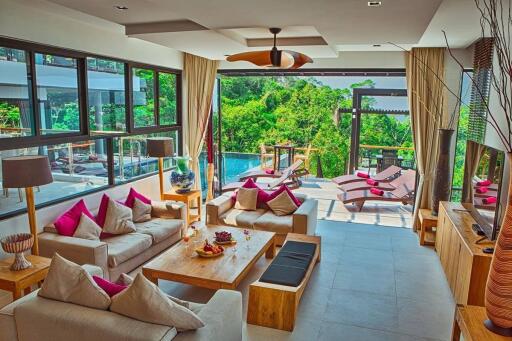 Stunning premium, large 6-bedroom villa, with sea view, on Surin Beach beach