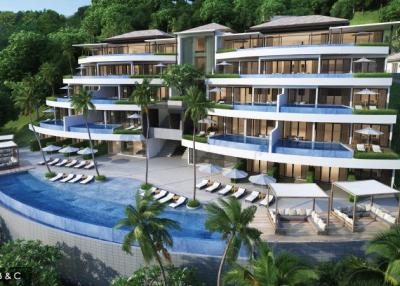 Gorgeous 2-bedroom apartments, with mountain view, on Surin Beach beach