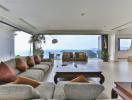 Spacious living room with ocean view