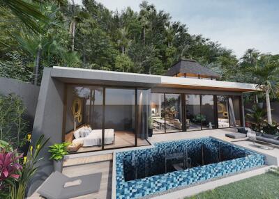 Stylish 1-bedroom villa, with pool view, on Nathon beach