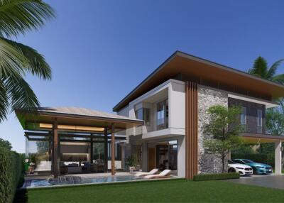 Fashionable 4-bedroom villa, with pool view, on Bangtao/Laguna beach