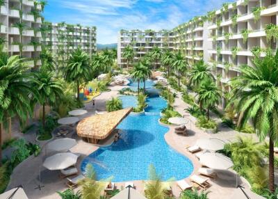Fashionable 3-bedroom apartments, with garden view, on Layan Beach beach