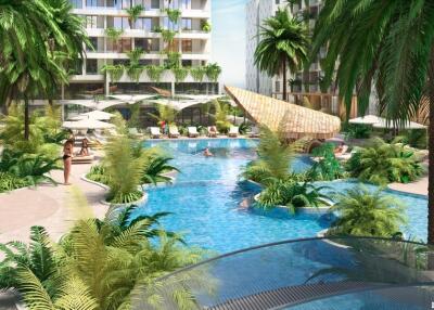 Fashionable 3-bedroom apartments, with garden view, on Layan Beach beach