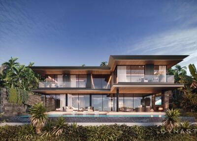 Luxury, large 4-bedroom villa, with sea view and near the sea, on Layan Beach beach
