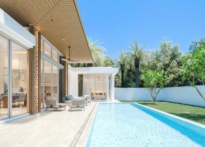 Chic 3-bedroom villa, with pool view, on Thalang beach