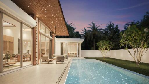 Chic 3-bedroom villa, with pool view, on Thalang beach