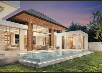 Fashionable 3-bedroom villa, with pool view, on Thalang beach