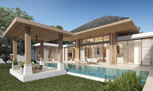 Stylish 5-bedroom villa, with pool view, on Thalang beach